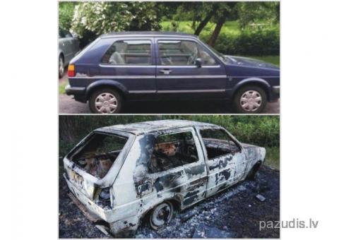 Nozagtais VW atrasts nodedzināts